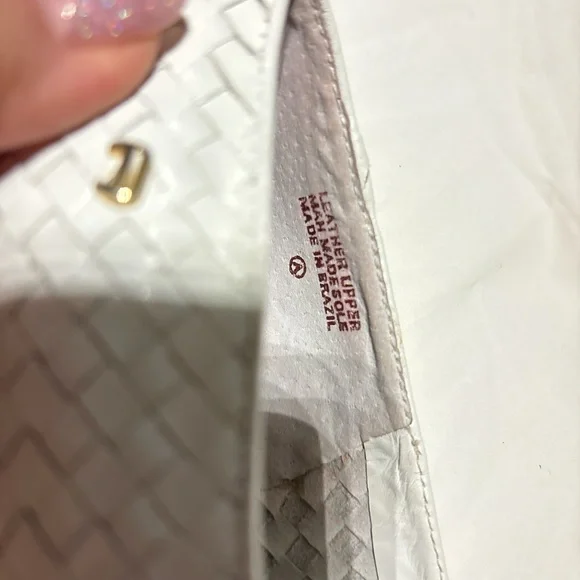 Etienne Aigner White Woven Leather Flats - Picture 6 of 6